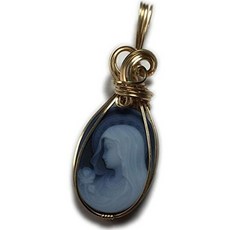 꿈꾸는직구W63A4C1펜던트목걸이 Rocks2Rings 마돈나 카메오 목걸이 펜던트-14k 골드 충전 빈티지 룩 정통 독일 조각 마노 검은 가죽 목걸이 우아한 선물 상자 사진의 정확한 펜던트 보석류 25gm3-7 ZN 심플목걸이