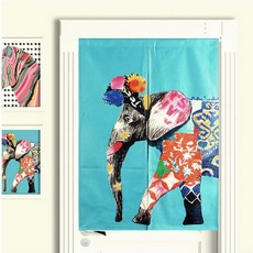 명화 가리개 커튼 가림막, 05. 파란코끼리