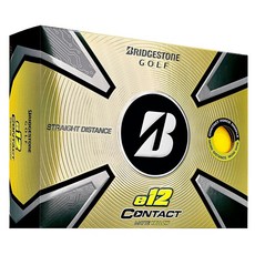 브리지스톤 Bridgestone Golf 2023 e12 컨택트 매트 레드 골프공, 옐로우 - 브릿지스톤e12