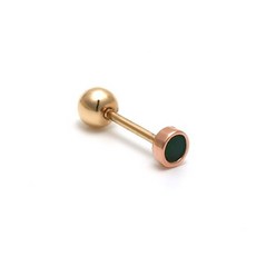 [비앤비골드]18K 2.7mm 말라카이트 심플 피어싱 귀걸이한쪽 PNE25140