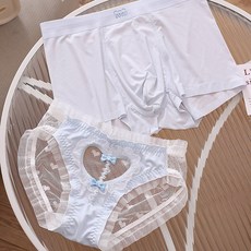 하트 펀칭 커플팬티세트 남성드로즈 여성삼각팬티