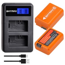 호환 카메라 배터리 Batmax NP-FW50 NPFW50 및 LCD 듀얼 충전기소니 알파 a6500 a6400 a6300 a7 7R a7R II a7II NEX-3 ZV-e102