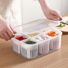뚜껑이 밀폐된 식품 보관 용기 6PCS 재사용 가능한 분리형 냉장고 정리함 팬트리 정리 및 보관을 위한 개별 플라스틱, 1개