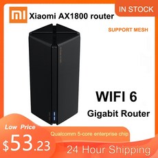 Xiaomi 라우터 AX1800 Qualcomm 5 코어 wifi6 2 4G 5 0 GHz 전체 기가비트 5G 듀얼 주파수 홈 벽 침투 킹 Mi 라우터|무선 라우터|, 1개, 스페인, Original US Plug