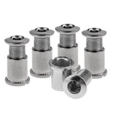 5개 도로 산악 자전거 체인링 스틸 체인휠 나사 너트 구성 요소, 10mm, 실버-