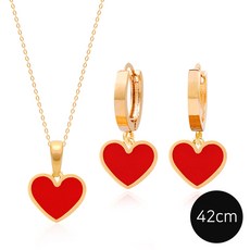 14k하트목걸이귀걸이셋트