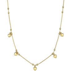 Pori Jewelers 포리 보석상 18K 옐로우 골드 도금 925 스털링 실버 이탈리아어 하트 매력 체인 여성 13 초