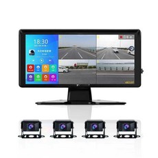차량용 후방 카메라 카라반 CCTV 카메라 무선 4채널, 10인치 음성제어+전후방녹화+64G카드