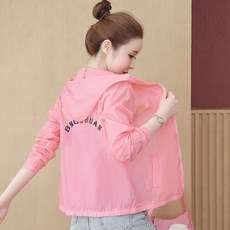 여름 여성 자외선차단 바람막이 레터링 포인트 통기성 초경량 쿨링 자켓 M~3XL C86