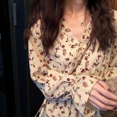 뿌니랜드 여성 봄 롱 원피스 백예린 현아 손예진 한예슬 냉장고 원피스봄여름 브이넥 슬림 원피스 여성 밴드 스타일리시-10065
