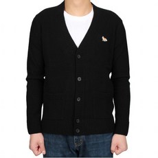 20FW 메종키츠네 폭스 패치 램스울 가디건 남성/블랙 FM00504KT1014 BK
