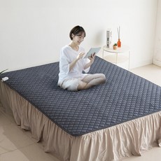 [국내제작 전자파차단] 한일의료기 EMF 탄소 매트 카본 전기요 전기 장판 곽씨네슈퍼, 더블분리(160x195cm), 차콜
