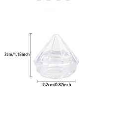 QXcom 5g 블루 다이아몬드 모양의 빈 투명 상자 25 개 캔 리필 가능 화장품 용기 캔 메이크업 샘플 캔 시험판 뚜껑이있는 보관 상자 립글로스 로션 크림 아이 섀도우 및 네일 파우더에 사용, 본상품