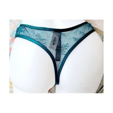 빅토리아시크릿 L 에메랄드 Teal 텅 스트링 베이비 레이스 팬티 빈티지 Rare