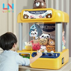 귀여운 캐릭터 미니 인형 캡슐 음악 LED 뽑기기계 장난감 인형뽑기, 옐로우(고급다입)