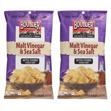 Boulder Canyon Malt Vinegar & Sea Salt Potato Chips 볼더캐년 몰트 비니거 & 씨솔트 포테이토칩 213g(7.5oz) 2팩, 213g, 2개