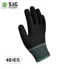 클로버 내피장갑 속장갑 40켤레 소 중 대 작업용장갑, 블랙, 40세트, L