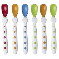 거버 레스트 이지 이유식 스푼, 6개입, Red, Orange, Blue, Green