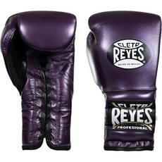 레예스 글러브 Cleto Reyes E400 제품군 전문 교육 복싱 장갑 Tradicional 끈 109362, Metallic Purple CRE, 12oz.