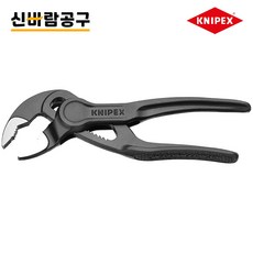 KNIPEX 크니펙스 워터펌프 플라이어 87 00 100 BK 첼라 미니 코브라 XS 100mm 한손 작업 컴팩트 사이즈 미니사이즈 카리스툴, 1개