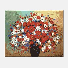 (국내배송/당일출발) 모모픽스페인팅 I08 만개 40x50cm DIY명화그리기 유화 따라그리기 꽃그리기 장미꽃다발