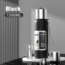 차 냄비 보온병 온수 보온 커피 물병 단열 텀블러 플라스크 주전, 1개, 7.1500ml black