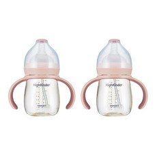 강블리 하이킨더 멀티젖병, 핑크 베이지, 210ml, 2개