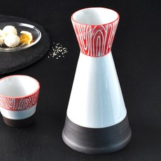 흑적 삼각 도쿠리 도자기 독구리 도꾸리 사케병 술병, 1개