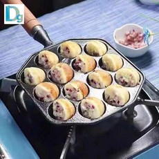 타코야끼팬 무쇠 소품 캠핑 인덕션 타코야키팬 주물팬 후라이팬, 1개