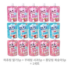 해호 캐치티니핑 음료수 100ml 하츄핑 딸기 + 꾸래핑 사과 + 퐁당핑 복숭아 1세트