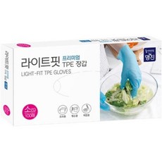 [오너클랜] 라이트핏 프리미엄 TPE 장갑 청색(소 100매), 1개