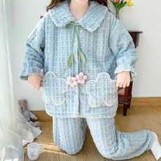 추동 350g 초두꺼운 보온털 항모제모 임산부 잠옷 산모 수유 산후조리