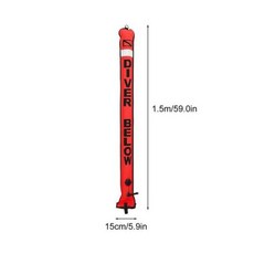 SMB 표면 신호 표시 부이 액세서리 다채로운 가시성 안전 팽창 스쿠버 다이빙 1.2m 1.5m 1.8m, 3) 1.5mx15cm - 스쿠버smb