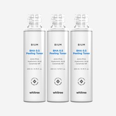 화이트리 비움 바하 0.5 필링 토너 / 바하아하파하 얼굴각질 블랙헤드 피지 케어, 3개, 200ml
