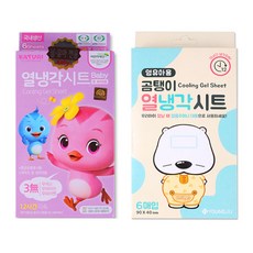 캐릭터 영유아 열냉각시트 해열용품 엄마까투리 곰탱이, 엄마까투리 분홍1개+곰탱이1개, 1세트, 6매입