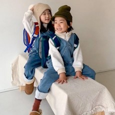 [유아바지]올드조기모데님오버롤 겨울 아동팬츠 남아바지 여아