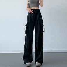 베르슈어 바스락 와이드 스트링 카고 밴딩 팬츠 - bcbg