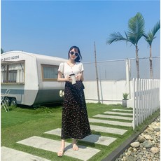 여름신상 캐주얼스커트 플라워스커트 빅사이즈