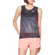 [Mizuno]육상 웨어 레이싱 셔츠 민소매 U2MA0202레이디스 블랙×고위험 레드 일본 XL(일본 사이즈 XL)