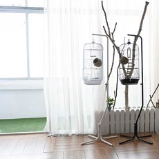 새장 거치대 앵무새 행거 브라켓 새집 둥지 케이지 스탠드 홀더 철제, 1개, 화이트