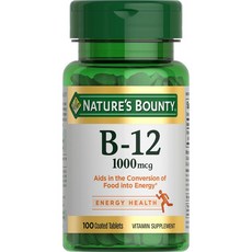 Nature's Bounty Vitamin B12 Supports Energy Metab Nature's Bounty 비타민 B12 에너지 대사 지원 정제 1000mcg, 1개, 100정