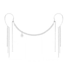 여성 파티 액세서리를위한 라인 스톤 페이스 보석 결정 One Row Face Chain