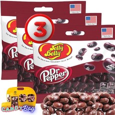 젤리빈 (3팩) Dr. Pepper 젤리 빈 - 각 3.5온스 대량 개별 포장 공유 가능한 쫄깃한 캔디 Think FWD 지퍼백 1개 포함(Dr.Pepper), 99.2g, 3개