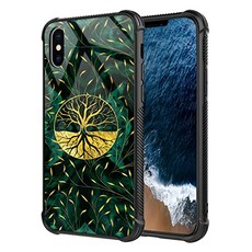 아이폰 x xs 케이스 생활의 황금빛 나무 yggdrasil 말라 카이트 (golden tree of life yggdrasil on malachite iphone x／xs), 본상품
