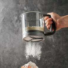 메이원 반자동 이중 밀가루체 이중체망 스테인리스 밀가루체 베이킹도구 채망, 단일체망, 1개