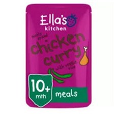 Ellas Kitchen 엘라스 키친 오가닉 닭고기 카레 베지 라이스 이유식 파우치 10개월 이상 190g 4팩, 4개