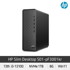 HP 슬림라인 데스크탑 블랙 S01-PF3000KR i5-13400 (SSD 1TB 변경)