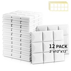차음재 방음재 흡음재 6 PCS 방음 음향 패널 단열 폼 12 개 음악 스튜디오용 도어 소음 차단 홈 액세서리, 9.12MGTWhite Medium Density12