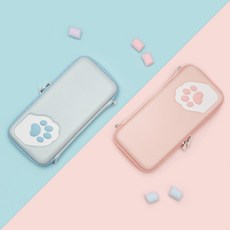 닌텐도 스위치 파스텔 핑크 라이트 고양이 손 파우치 케이스, 1개, 스위치 라이트(블루)