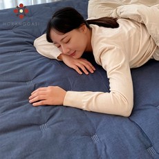 호랑가시 EMF 전자파없는 그래핀 카본 탄소매트 원적외선 온열 전기매트, 슈퍼싱글(SS), 아이보리